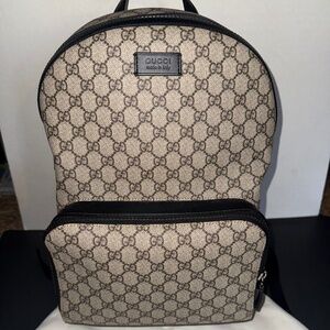 Men's Gucci GG Supreme Large Canvas/Calfskin Exterior Backpack